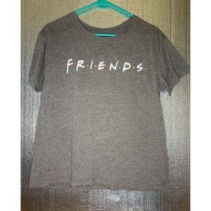 Friends Y2K TV Show Gray Graphic T-Shirt Women's Short Sleeve Tee Size LG